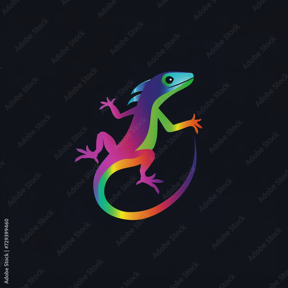 Naklejka premium lizard vector illustration for vibrant creative trendy brand logo or modern graphic design