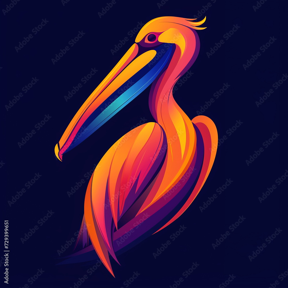 Fototapeta premium pelican vector illustration for vibrant creative trendy brand logo or modern graphic design