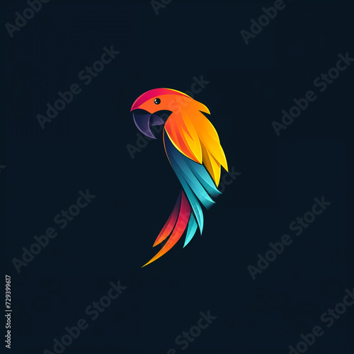parrot vector illustration for vibrant creative trendy brand logo or modern graphic design