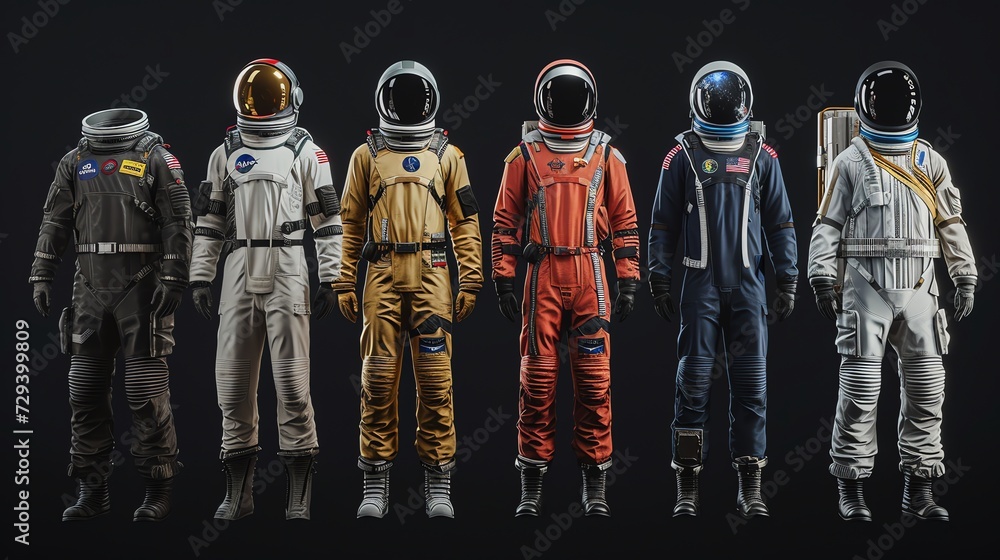 Set of Space Suit in Game Style Set of Space Suit in Game Style