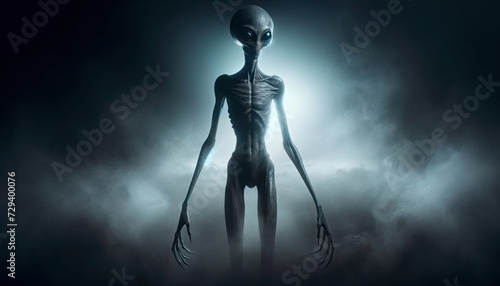 Ethereal Visitor: Alien Presence in the Mist