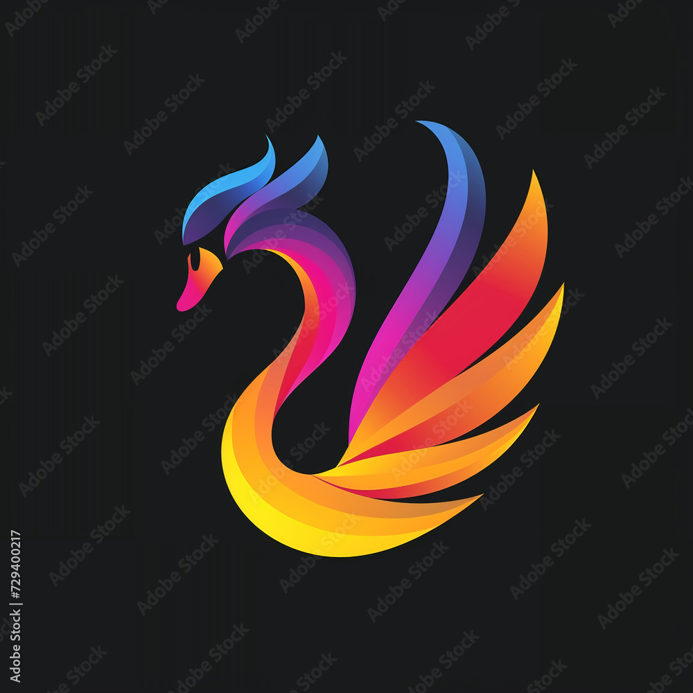 Naklejka premium swan vector illustration for vibrant creative trendy brand logo or modern graphic design