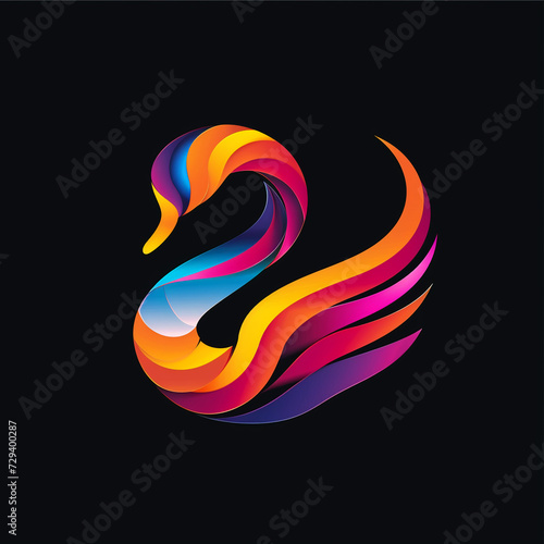 Fototapeta Naklejka Na Ścianę i Meble -  swan vector illustration for vibrant creative trendy brand logo or modern graphic design