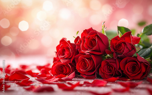 Red Roses Arranged on Table