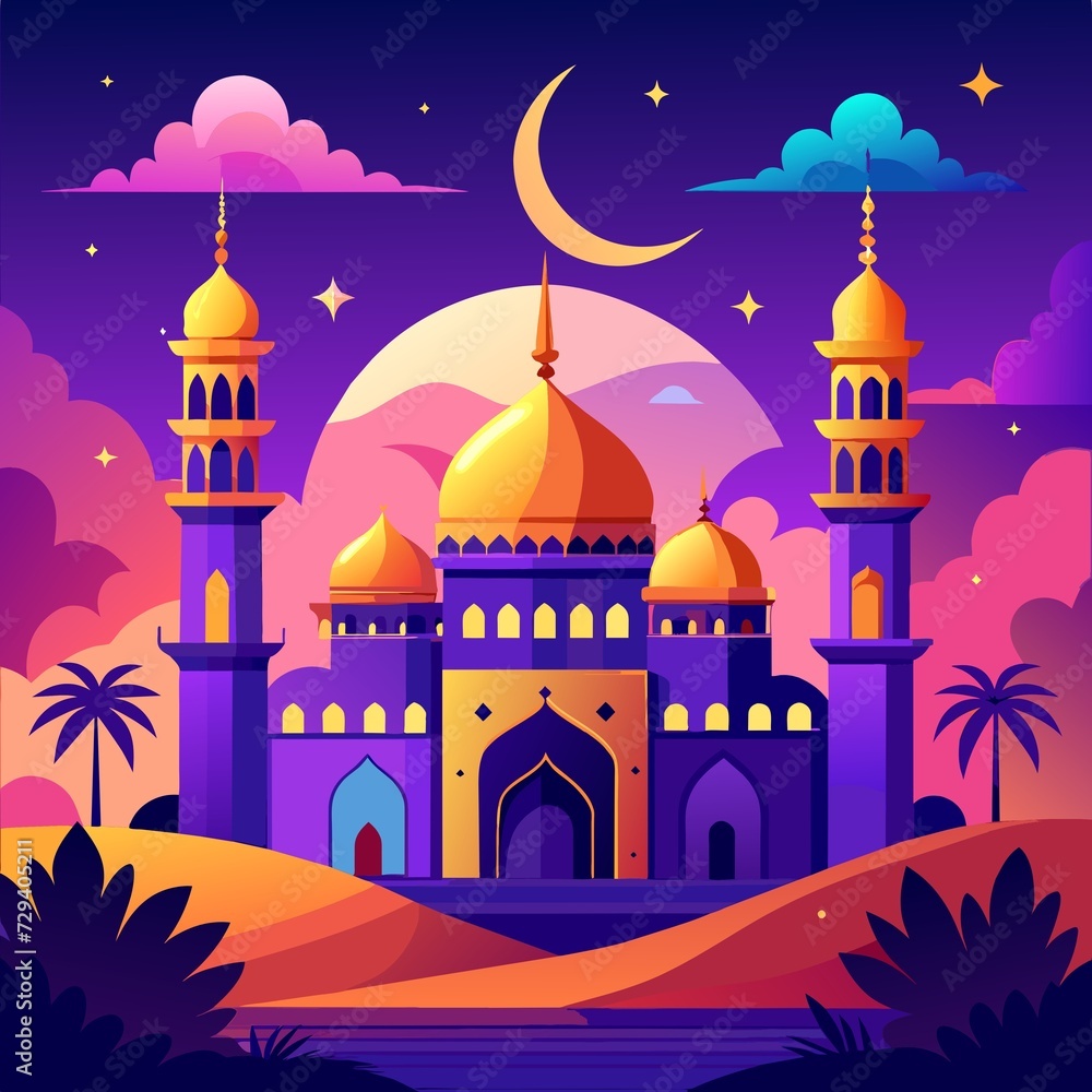 mosque in night