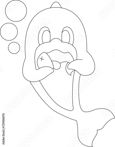 Dolphin Fish Animal Vector Graphic Art Illustration