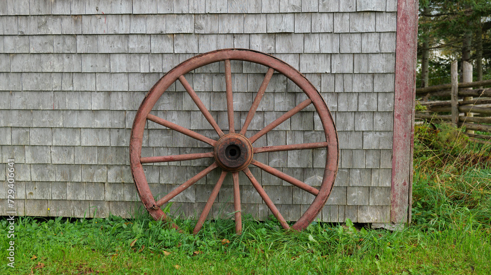 old wooden wheel