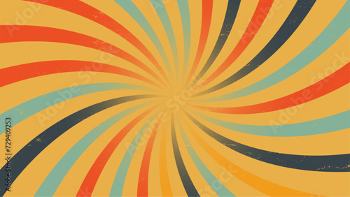Bursting rays background. Vintage grunge retro background of swirling lines. Vector illustration