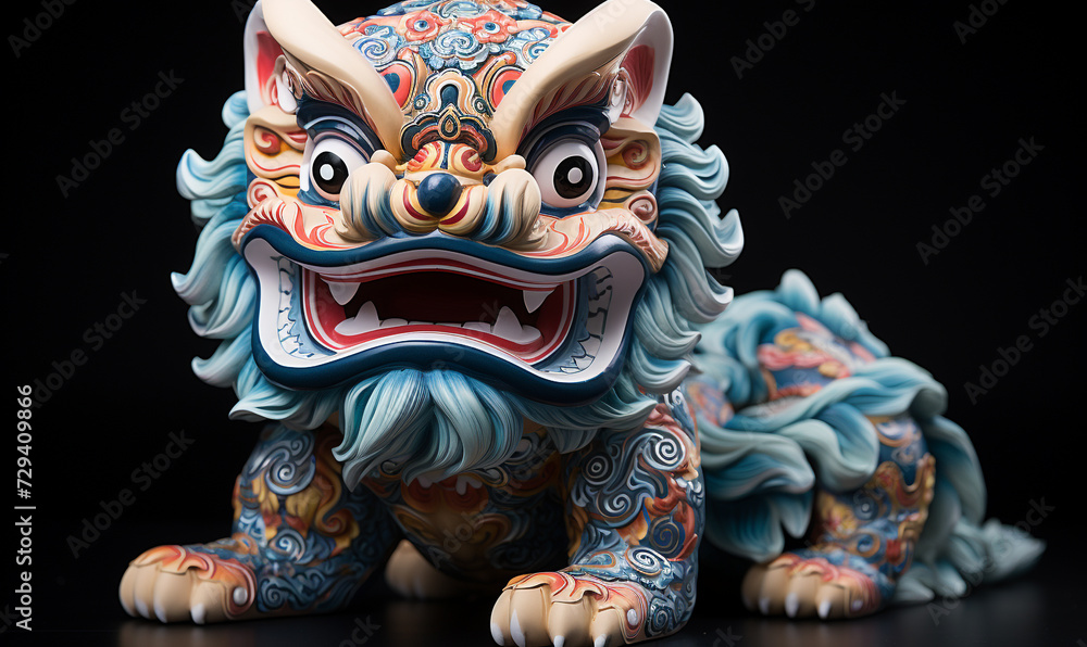 Fototapeta premium Baron or Lion Dance, studio shot
