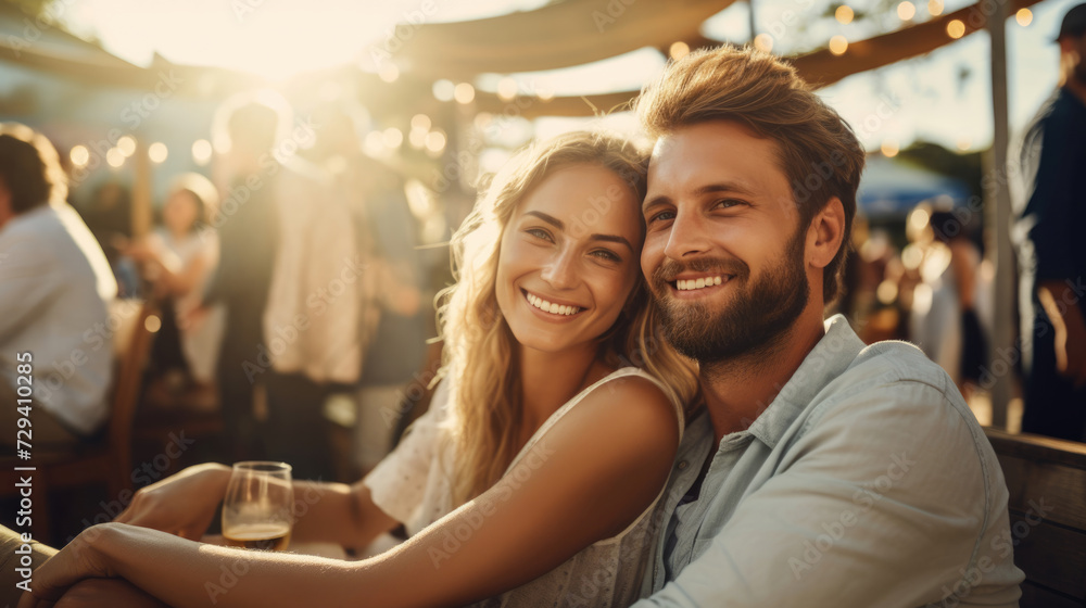 Guests in casual attire, embracing the laid-back vibe Guests in casual attire, embracing the laid-back vibe