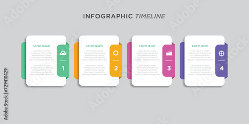 Vector business infographic template with 4 steps