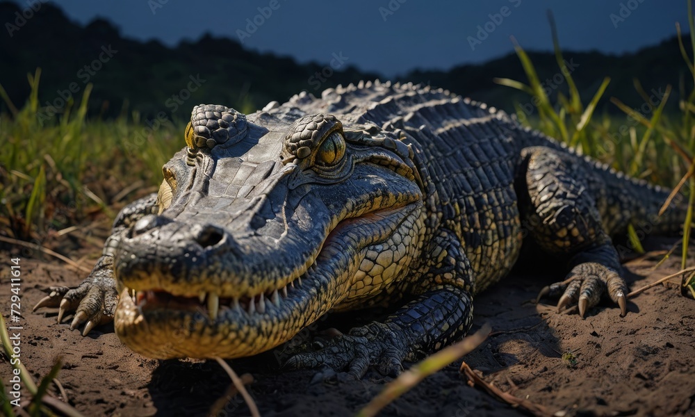 Obraz premium Wildlife Emissary: African Crocodile's Natural Habitat Chronicles