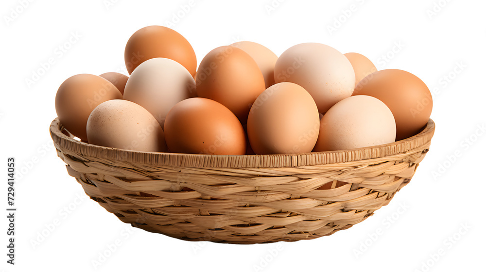 Eggs in a basket isolated, transparent PNG Background Eggs in a basket isolated, transparent PNG Background