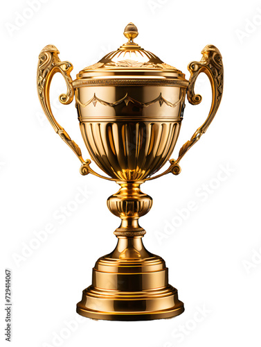 Golden trophy cup isolated, sports, win, reward transparent PNG Background