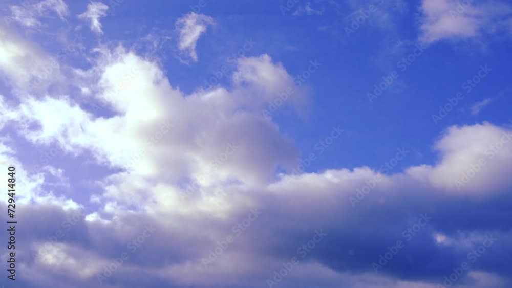 blue sky and white clouds time lapse
