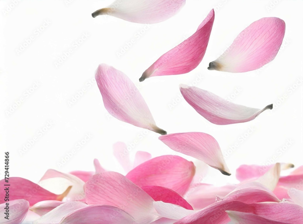 Pink petals on white background. Spa/Beauty Concept. Pink petals on white background. Spa/Beauty Concept.