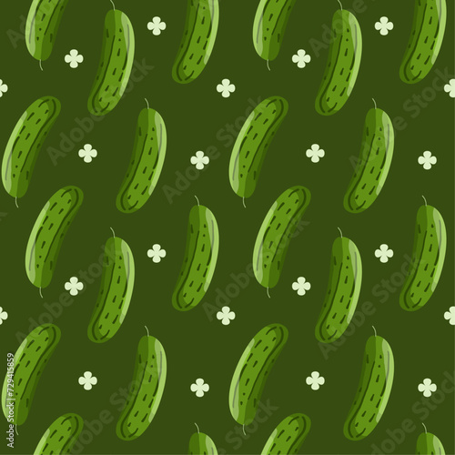 vector pattern with cucumbers cute, stripes