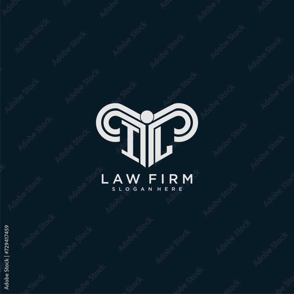 IL initial monogram logo lawfirm with pillar design IL initial monogram logo lawfirm with pillar design