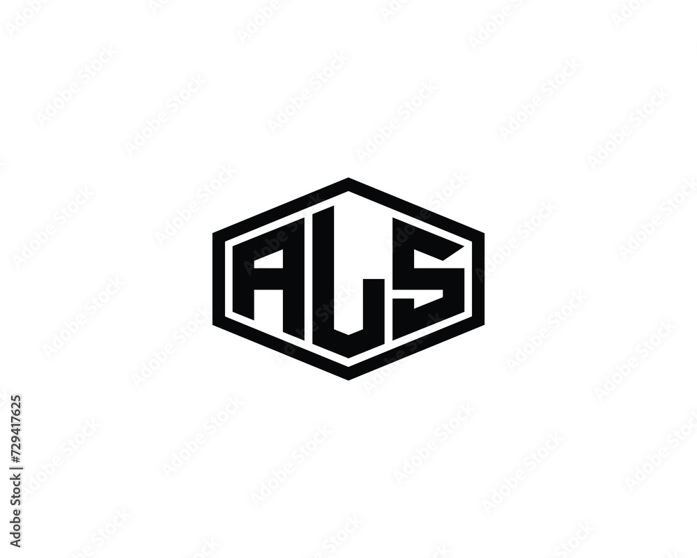 ALS Logo design vector template