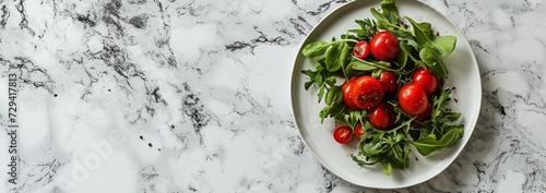 selection of healthy vegetables in a bowl on light marble