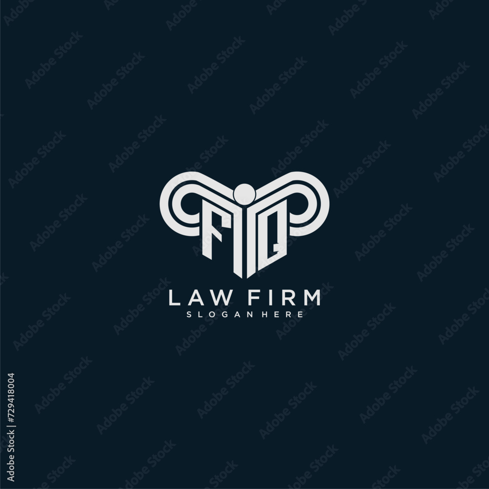 FQ initial monogram logo lawfirm with pillar design FQ initial monogram logo lawfirm with pillar design