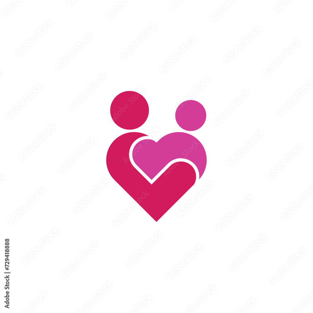 Mother Care Child Care People Family Vector Heart Logo Mother Care Child Care People Family Vector Heart Logo