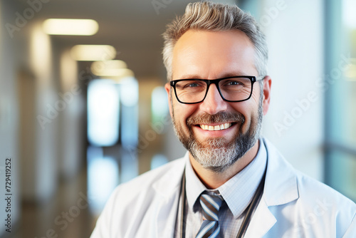 Man doctor in uniform close-up