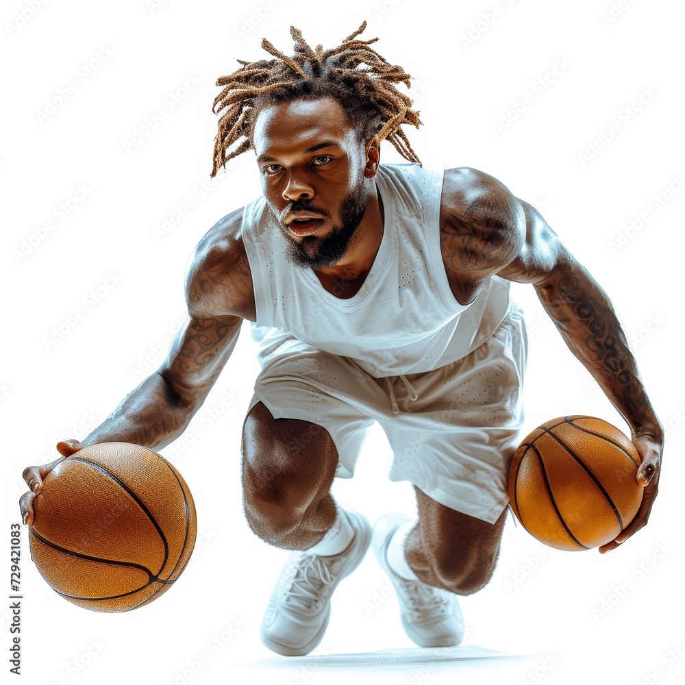 Man With Dreadlocks Holding a Basketball