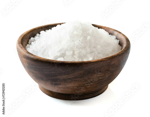 Grobes Salz isoliert auf weißen Hintergrund, Freisteller
