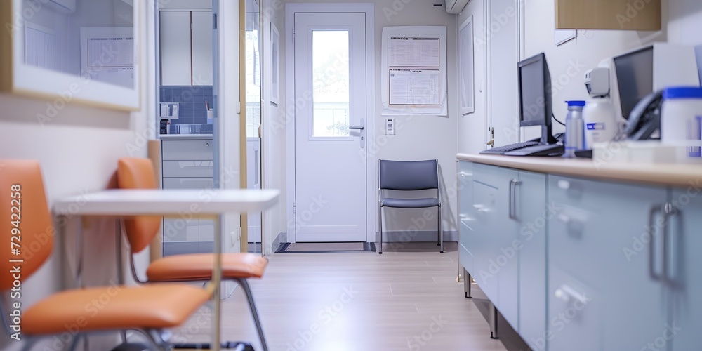 Modern medical office interior with equipment. clean and minimalistic design. healthcare and medical concept. bright and airy space. AI Modern medical office interior with equipment. clean and minimalistic design. healthcare and medical concept. bright and airy space. AI