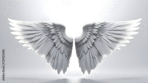 Angel wings on a white background. © Татьяна Оракова