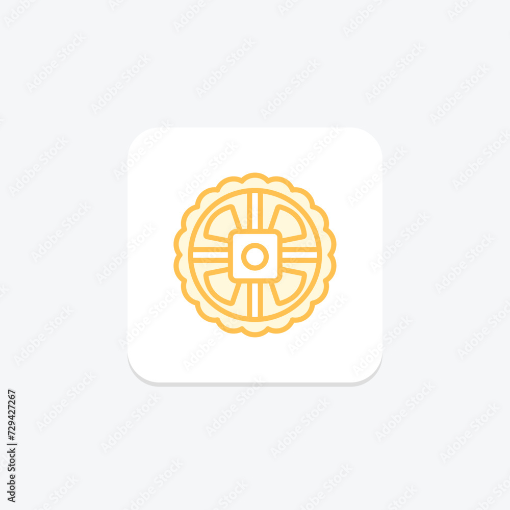 Eid Moon Cake icon, crown, royalty, islamic symbol, islamic crown royal headwear duotone line icon, editable vector icon, pixel perfect, illustrator ai file Eid Moon Cake icon, crown, royalty, islamic symbol, islamic crown royal headwear duotone line icon, editable vector icon, pixel perfect, illustrator ai file
