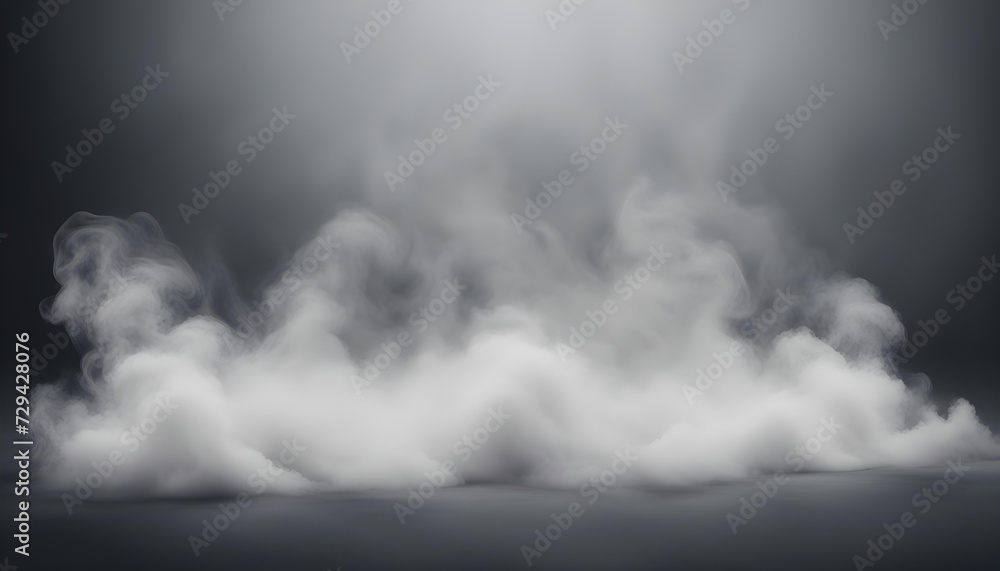 Naklejka premium Mysterious Mist and Fog on a Dark Ground