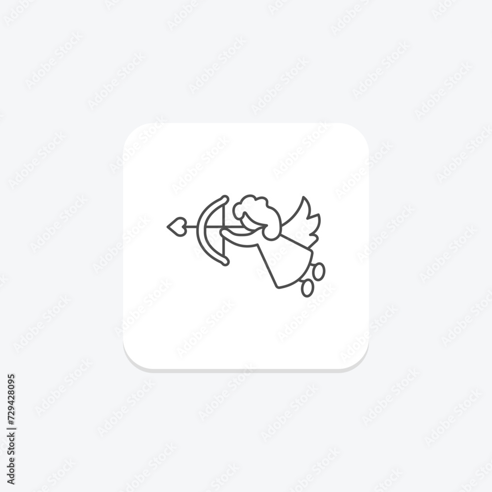 Cupid icon, angel, love, mythology, arrow thinline icon, editable vector icon, pixel perfect, illustrator ai file Cupid icon, angel, love, mythology, arrow thinline icon, editable vector icon, pixel perfect, illustrator ai file