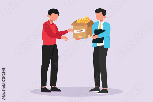 Volunteer activity concept. Colored flat vector illustration isolated.	