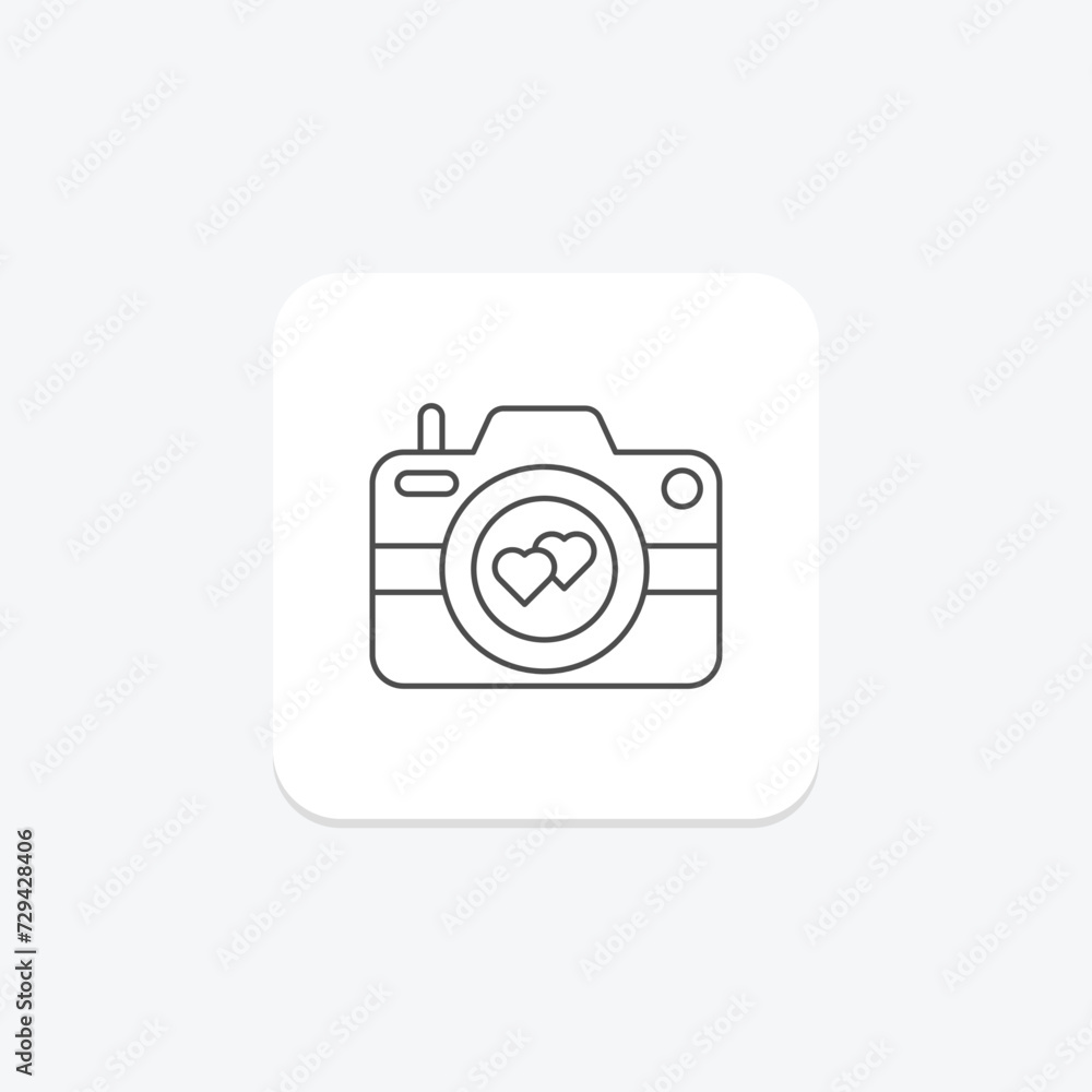 Love Camera icon, camera, love, photography, romance thinline icon, editable vector icon, pixel perfect, illustrator ai file Love Camera icon, camera, love, photography, romance thinline icon, editable vector icon, pixel perfect, illustrator ai file