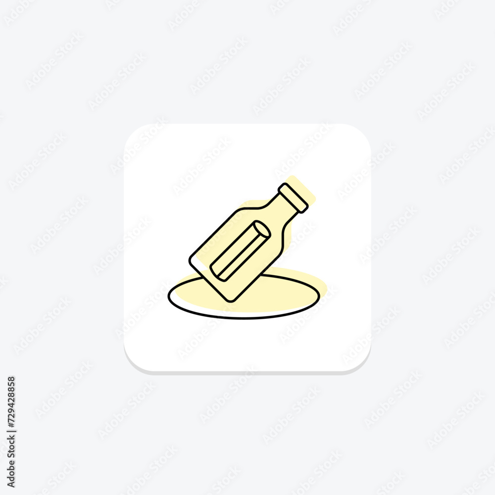 Message in a Bottle icon, message, love, communication, romantic color shadow thinline icon, editable vector icon, pixel perfect, illustrator ai file