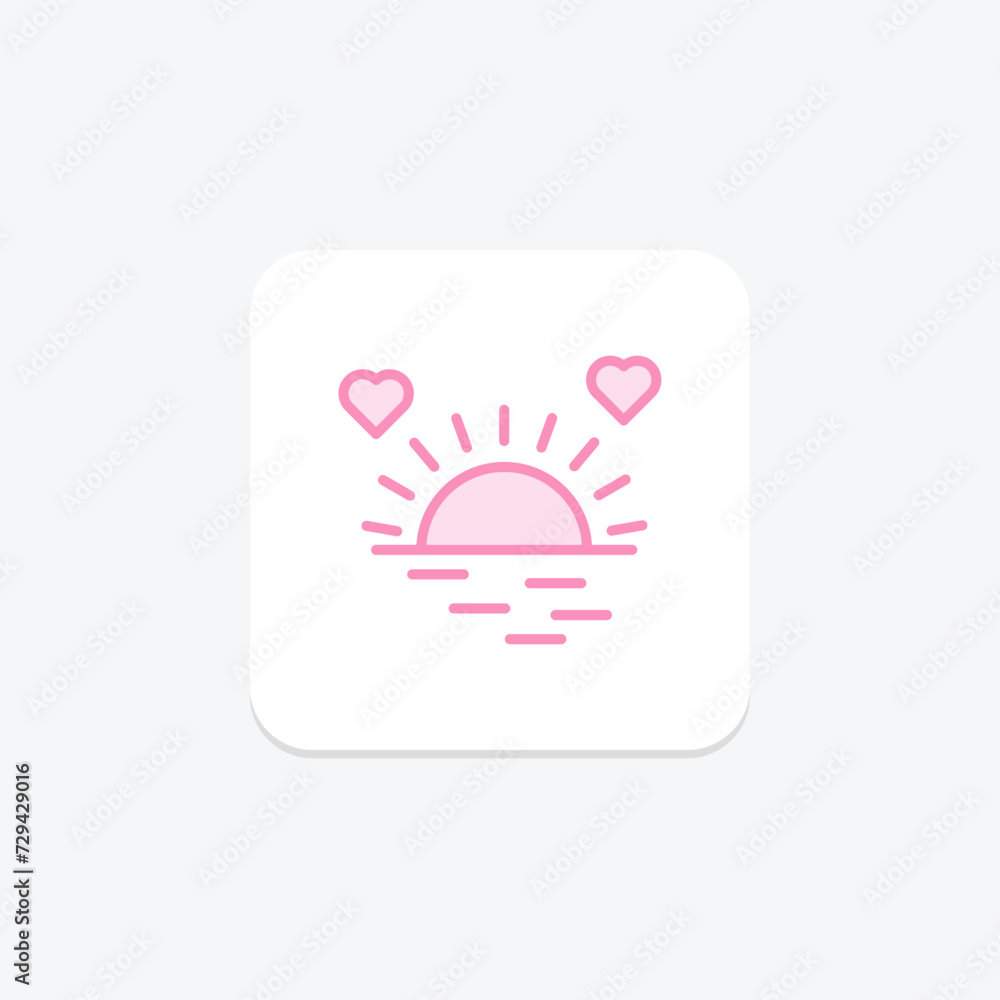 Sunset Kiss icon, sunset, kiss, love, romance duotone line icon, editable vector icon, pixel perfect, illustrator ai file Sunset Kiss icon, sunset, kiss, love, romance duotone line icon, editable vector icon, pixel perfect, illustrator ai file