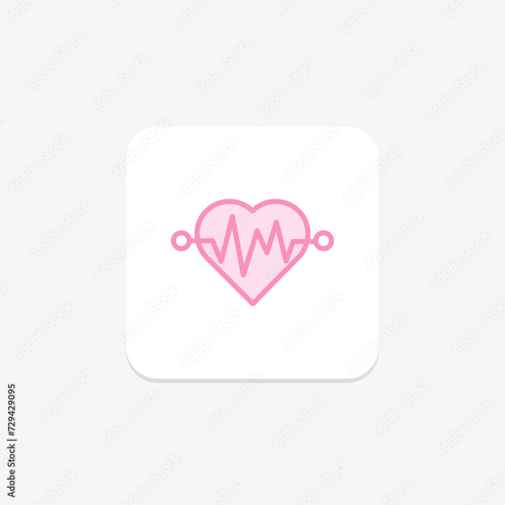 Heartbeat icon, heart, love, pulse, rhythm duotone line icon, editable vector icon, pixel perfect, illustrator ai file Heartbeat icon, heart, love, pulse, rhythm duotone line icon, editable vector icon, pixel perfect, illustrator ai file