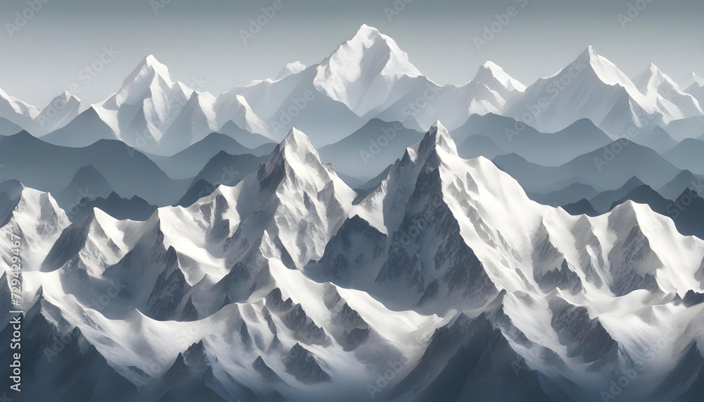 Majestic Snow-Capped Mountain Peaks