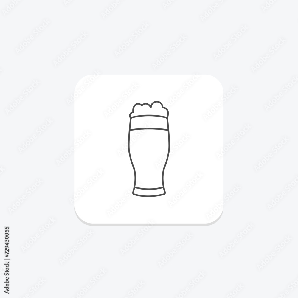 Guinness Glass icon, glass, irish, symbol, beer thinline icon, editable vector icon, pixel perfect, illustrator ai file Guinness Glass icon, glass, irish, symbol, beer thinline icon, editable vector icon, pixel perfect, illustrator ai file