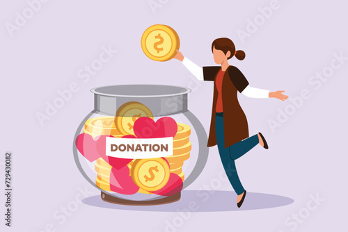 Volunteer activity concept. Colored flat vector illustration isolated.