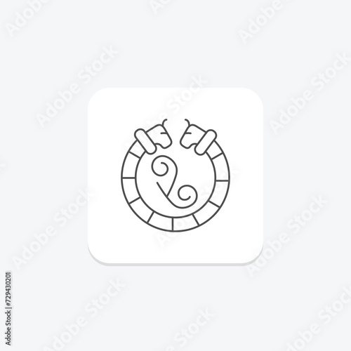 Celtic Torc icon, torc, irish, symbol, necklace thinline icon, editable vector icon, pixel perfect, illustrator ai file