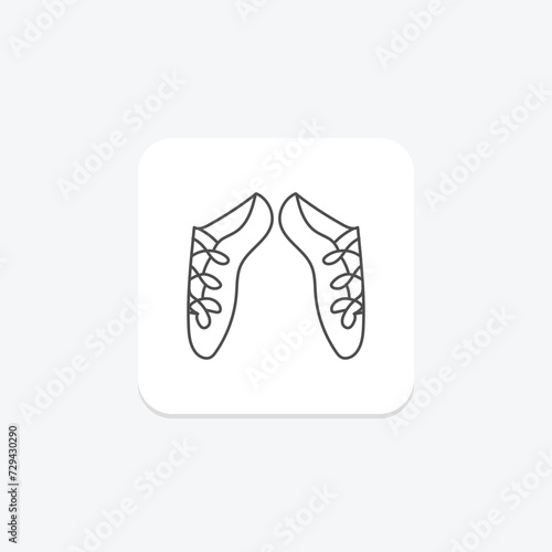 Irish Jig Shoes icon, shoes, irish, symbol, dance thinline icon, editable vector icon, pixel perfect, illustrator ai file