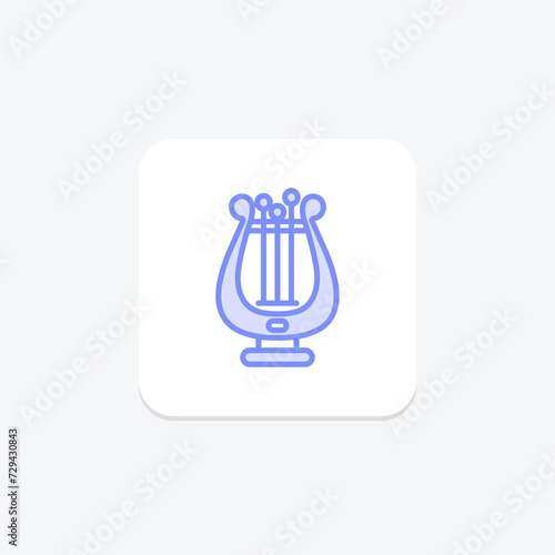 Irish Harp icon, harp, irish, symbol, music duotone line icon, editable vector icon, pixel perfect, illustrator ai file