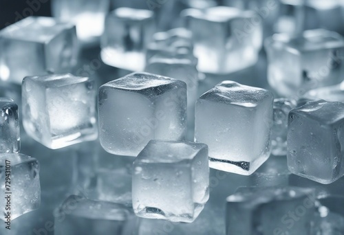 Set of ice cubes isolated on white