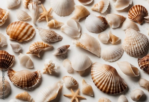 Set of sea shells isolated on white background