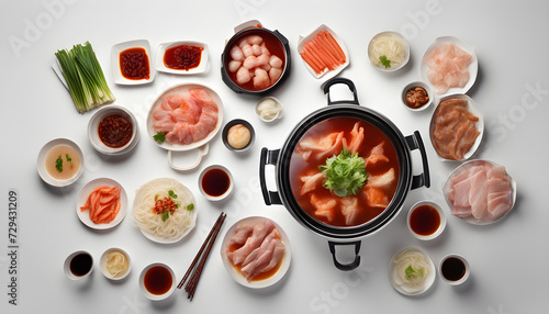 Flavorful Feast: Chinese Hotpot Delicious on White Background © PhotoPhreak