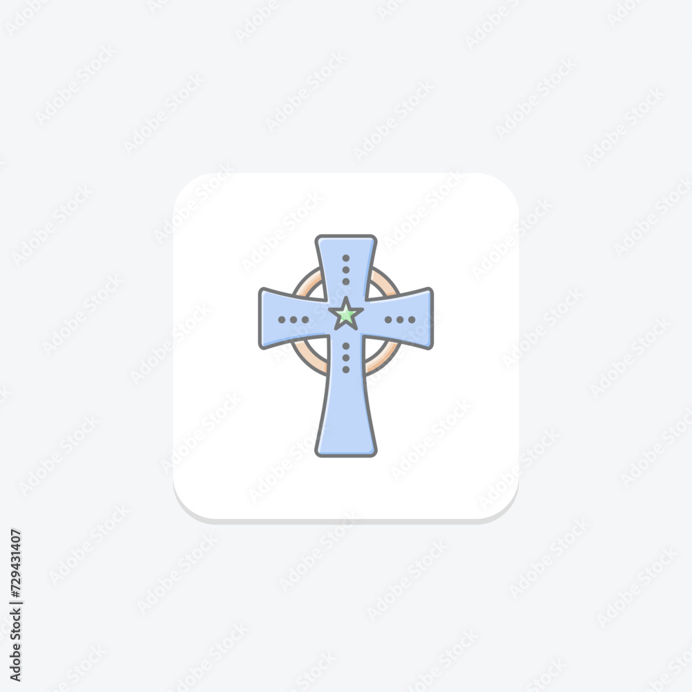 Celtic Cross icon, cross, irish, symbol, christian lineal color icon, editable vector icon, pixel perfect, illustrator ai file Celtic Cross icon, cross, irish, symbol, christian lineal color icon, editable vector icon, pixel perfect, illustrator ai file