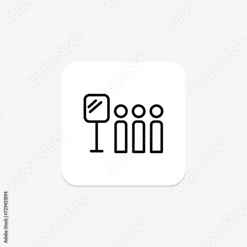 Shopper Queue icon, queue, shopper, waiting, crowd line icon, editable vector icon, pixel perfect, illustrator ai file